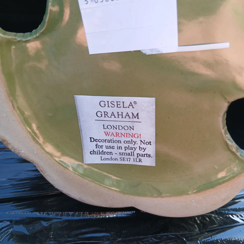 FOUR BRAND NEW GISELA GRAHAM LONDON PUMPKIN ORNAMENT - CERAMIC, PALE GREEN