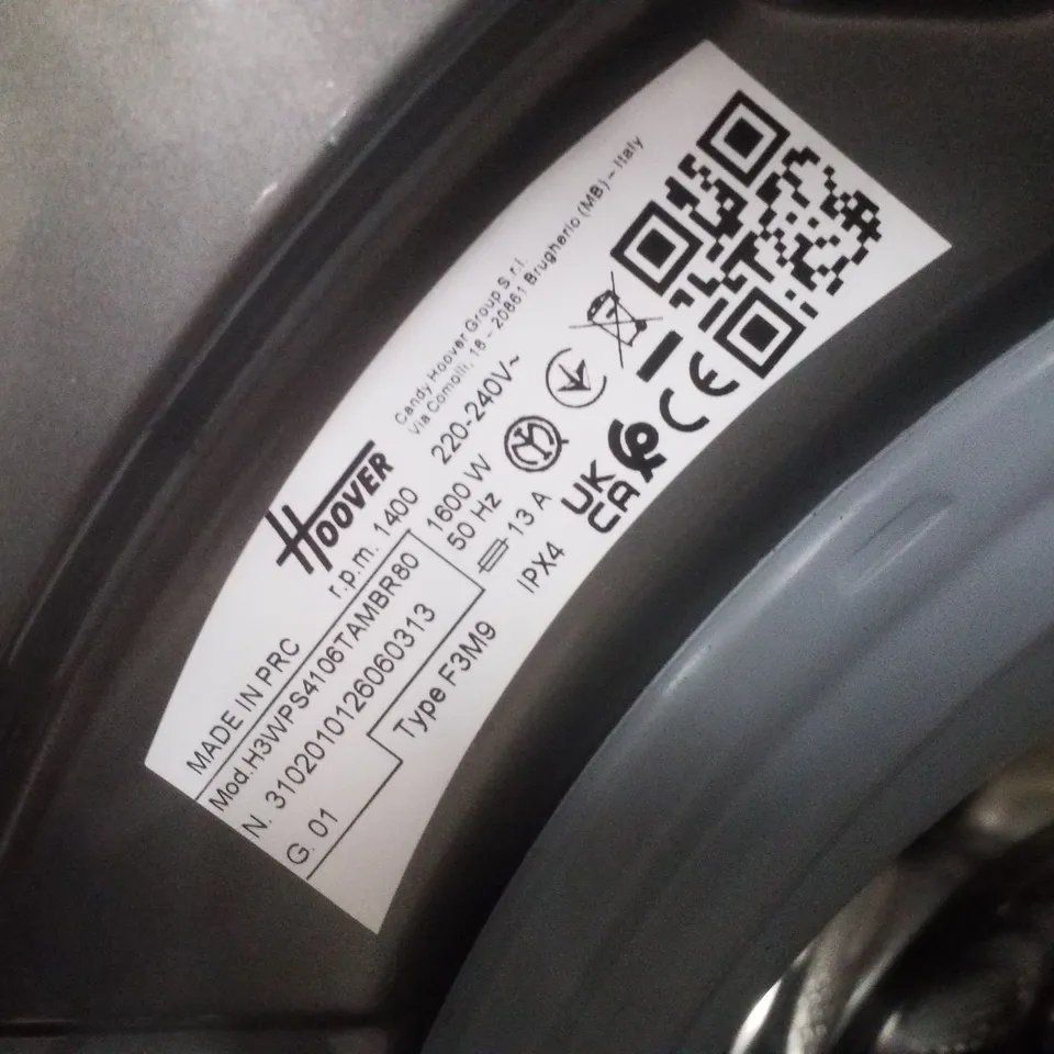 HOOVER H3WPS4106TAMBR80 10KG 1400 SPIN WASHING MACHINE - GRAPHITE