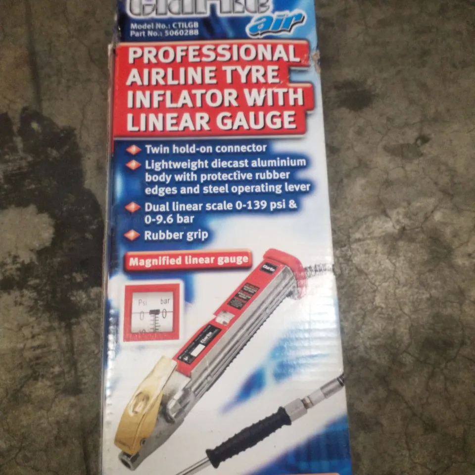 BOXED CLARKE CTILGB LINEAR TYRE INFLATOR