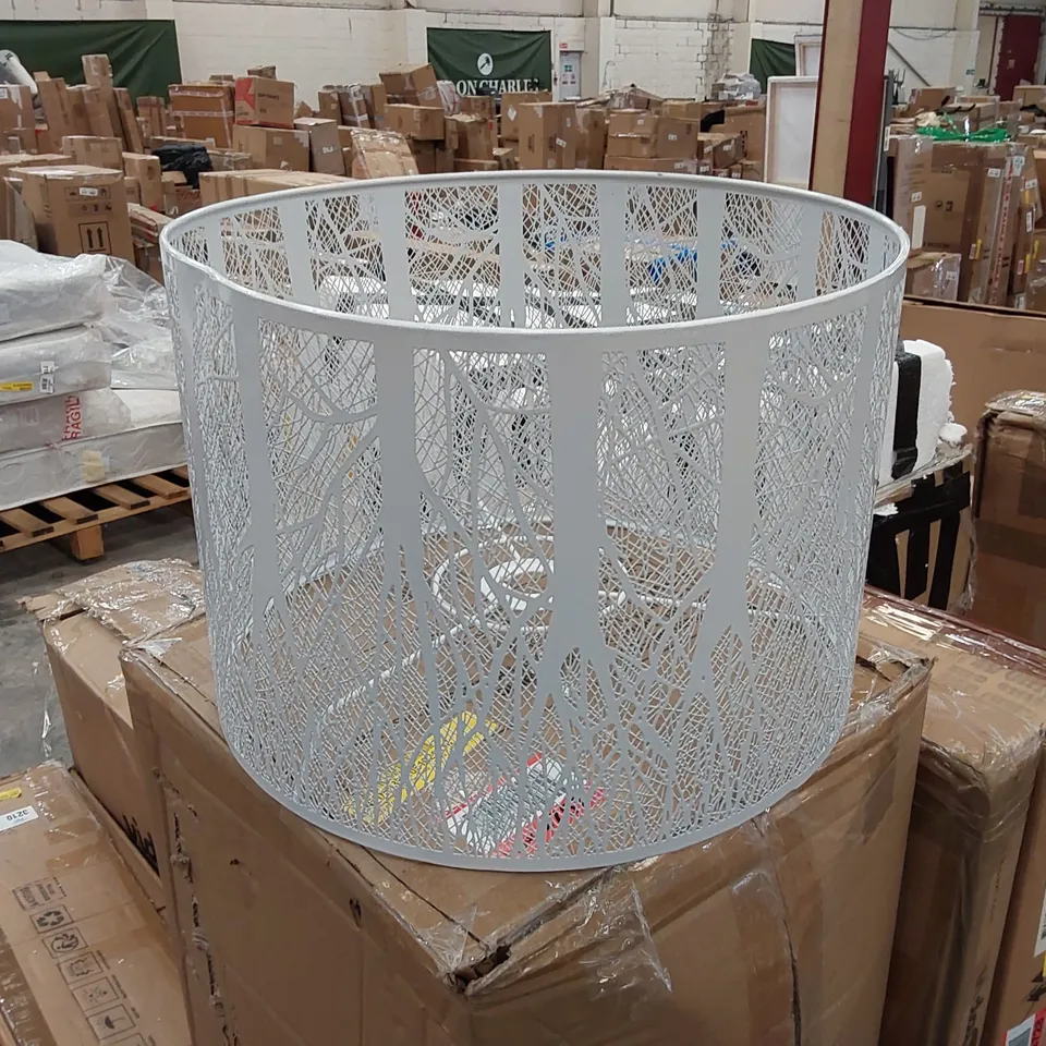 BOXED FOREST EFFECT METAL DRUM PENDANT SHADE (1 BOX)