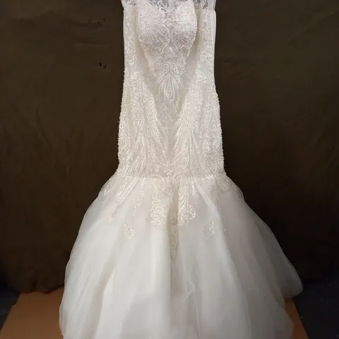EMBELLISHED WEDDING DRESS - SIZE UNSPECIFIED