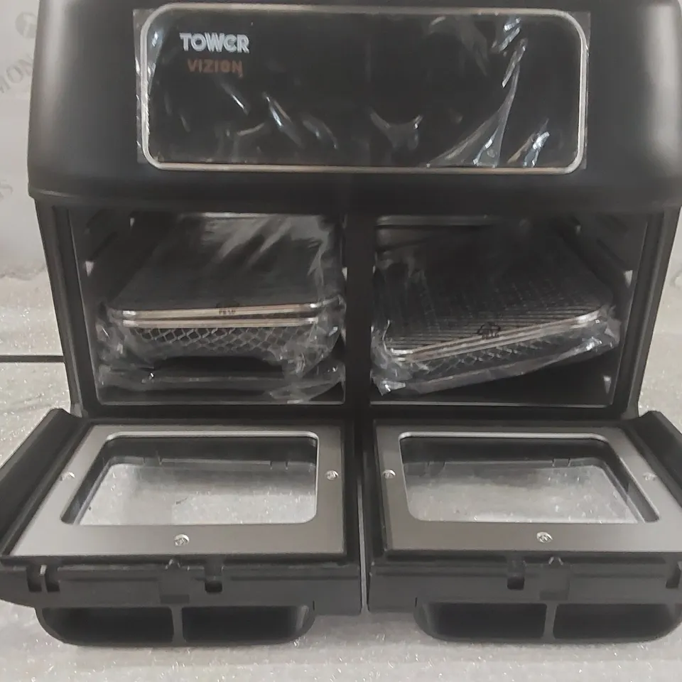 BOXED TOWER 11 LITRE DUAL COMPARTMENT AIR FRYER OVEN 
