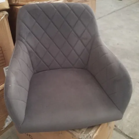 BOXED MOREE SET OF TWO GREY VELVET DINING CHAIRS (1 BOX)