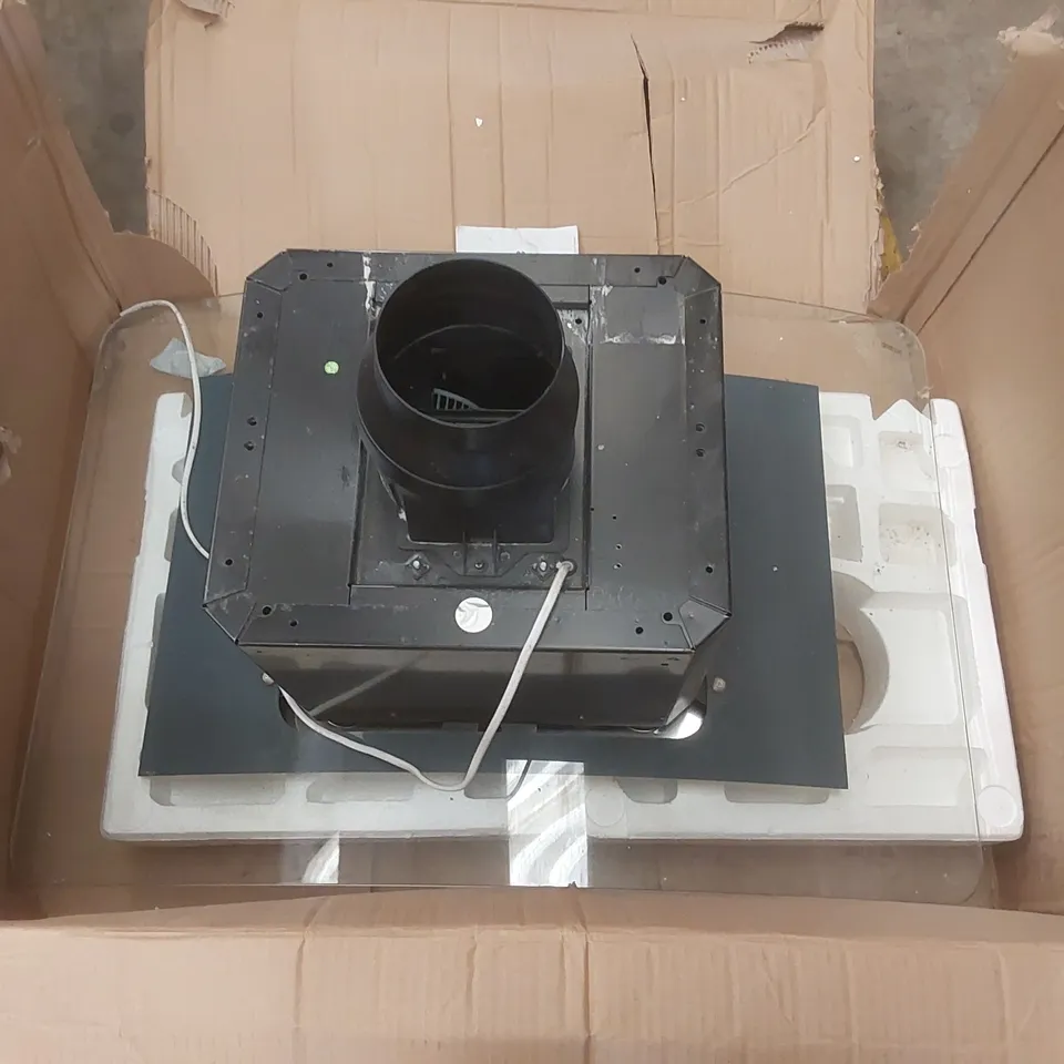 BOXED 90CM ISCG90SS CURVED GLASS ISLAND CHIMNEY