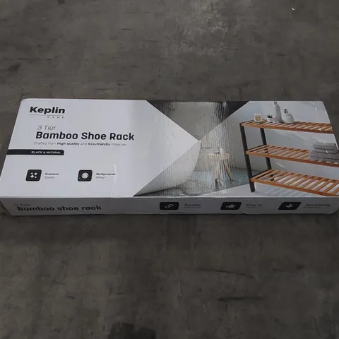 BOXED KEPLIN 3 TIER BAMBOO SHOE RACK 