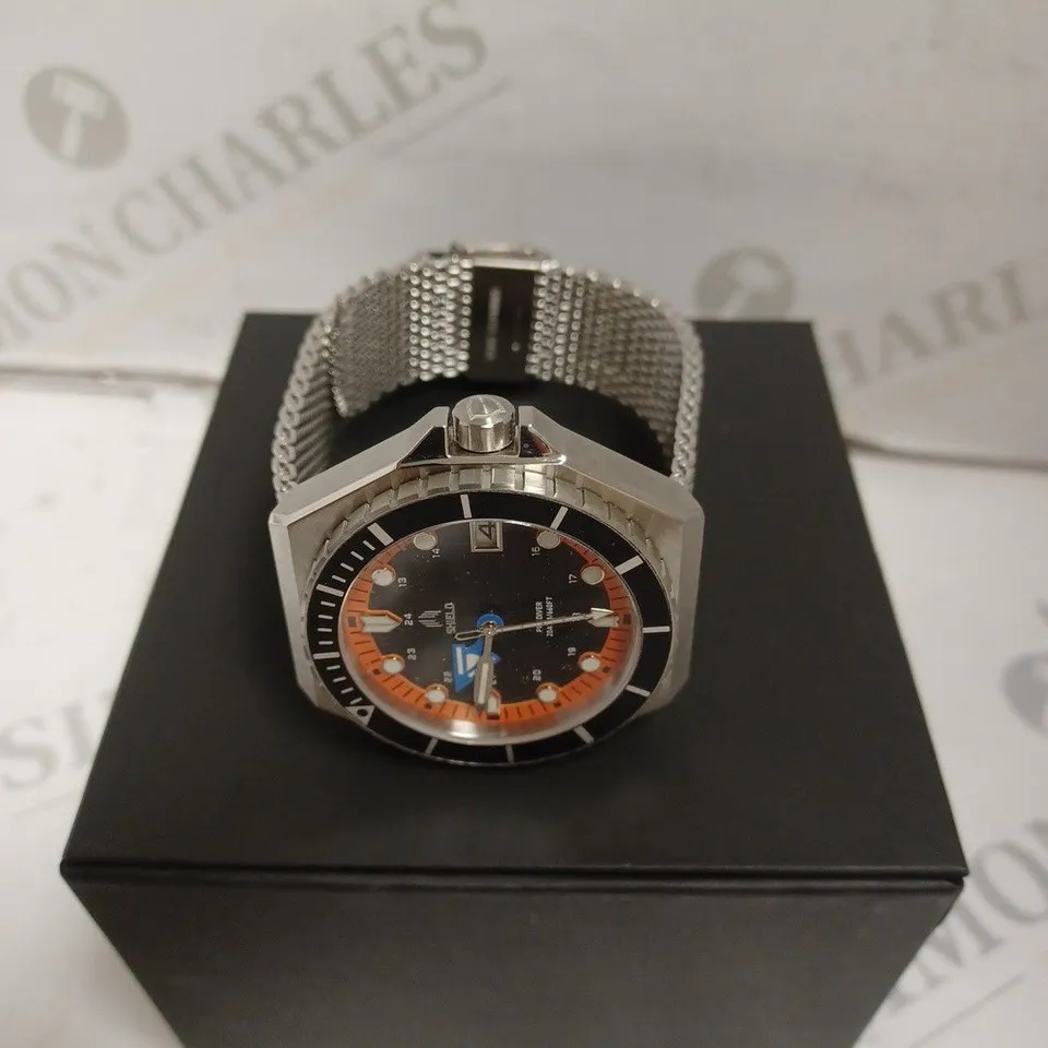 BOXED SHIELD PRO DIVER WATCH - JAPAN MOVEMENT - STAINLESS STEEL - WATER RESISTANT 20 ATM. 