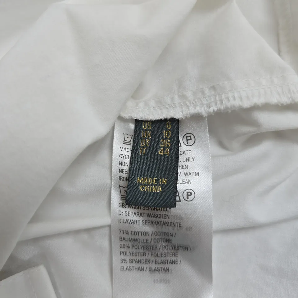 RUTH LANGFORD WHITE SHIRT, WOMEN'S, UK 10 (US 6, DE 36, IT 44)