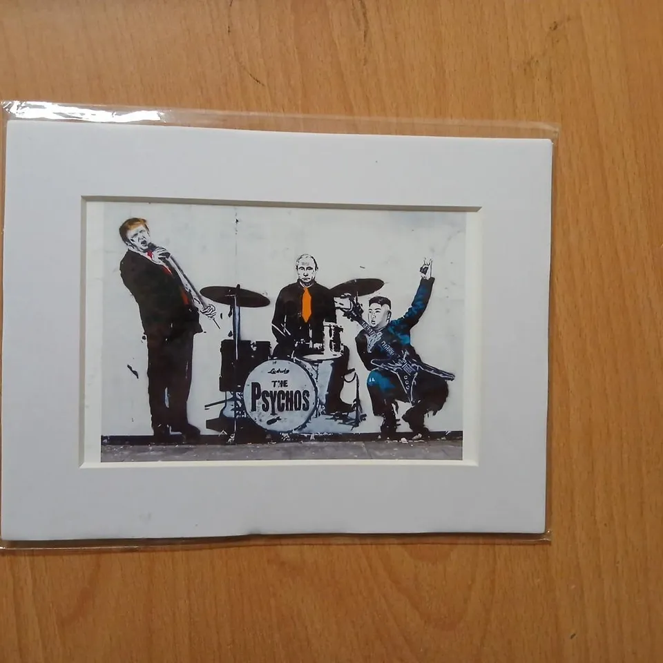 FRAMED PRINT OF BAND THE PSYCHOS WITH DRUMMER – WHITE MOUNT