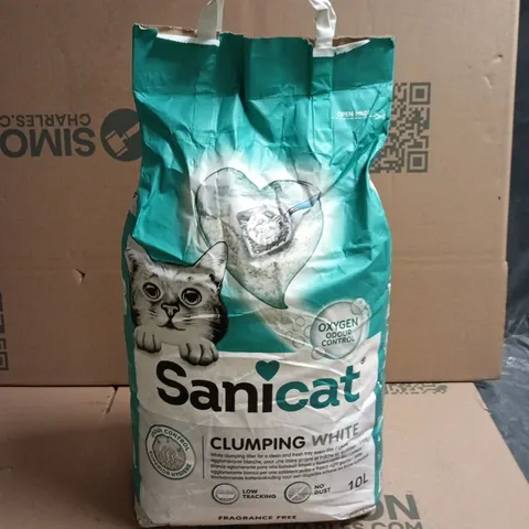 SANICAT CLUMPING WHITE CAT LITTER – 10L