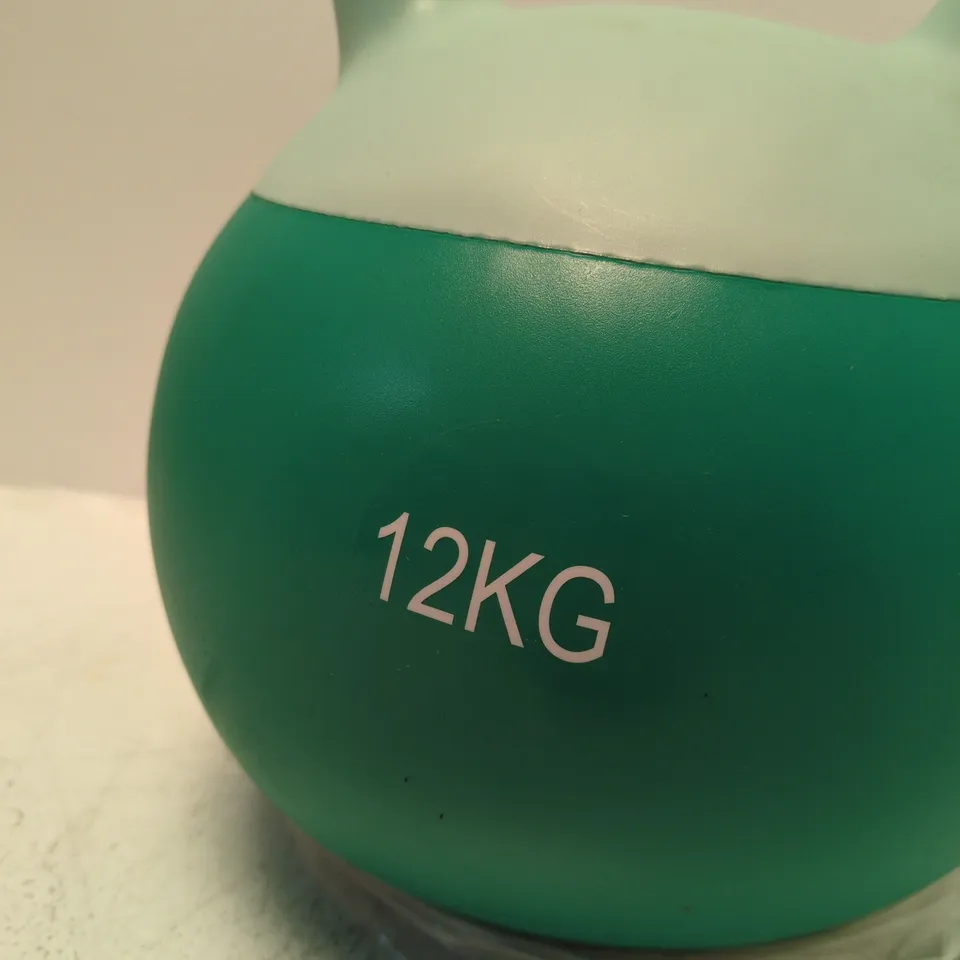 KETTLEBELL 12KG – GREEN BODY WITH WHITE HANDLE