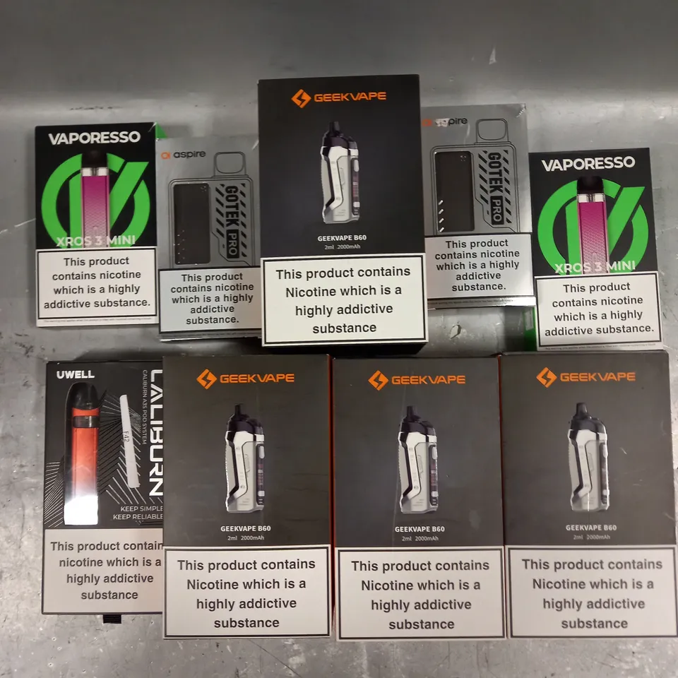 APPROXIMATELY 20 VAPES & E-CIGARETTES TO INCLUDE ASPIRE GOTEK, GEEK VAPE, VAPORESSO ETC  