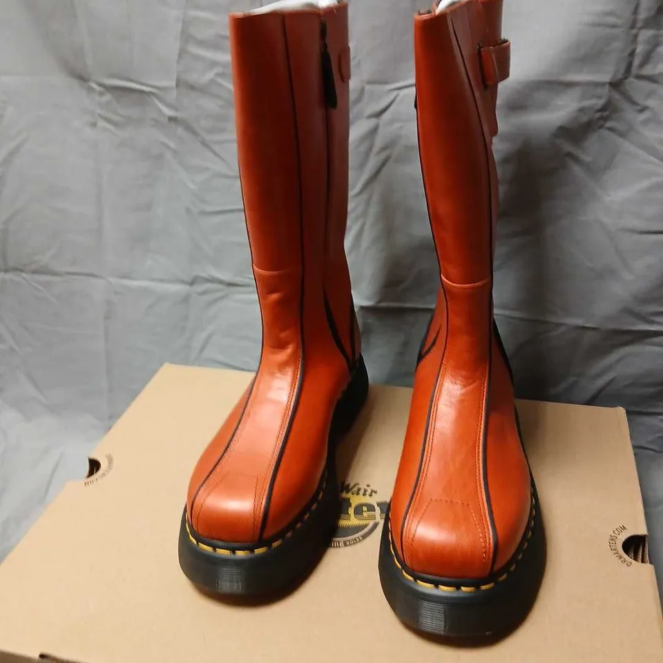 DR. MARTENS BUZZ HI FLAME ORANGE BOOTS – UK 7 (EU 41 / US 9) – BOXED