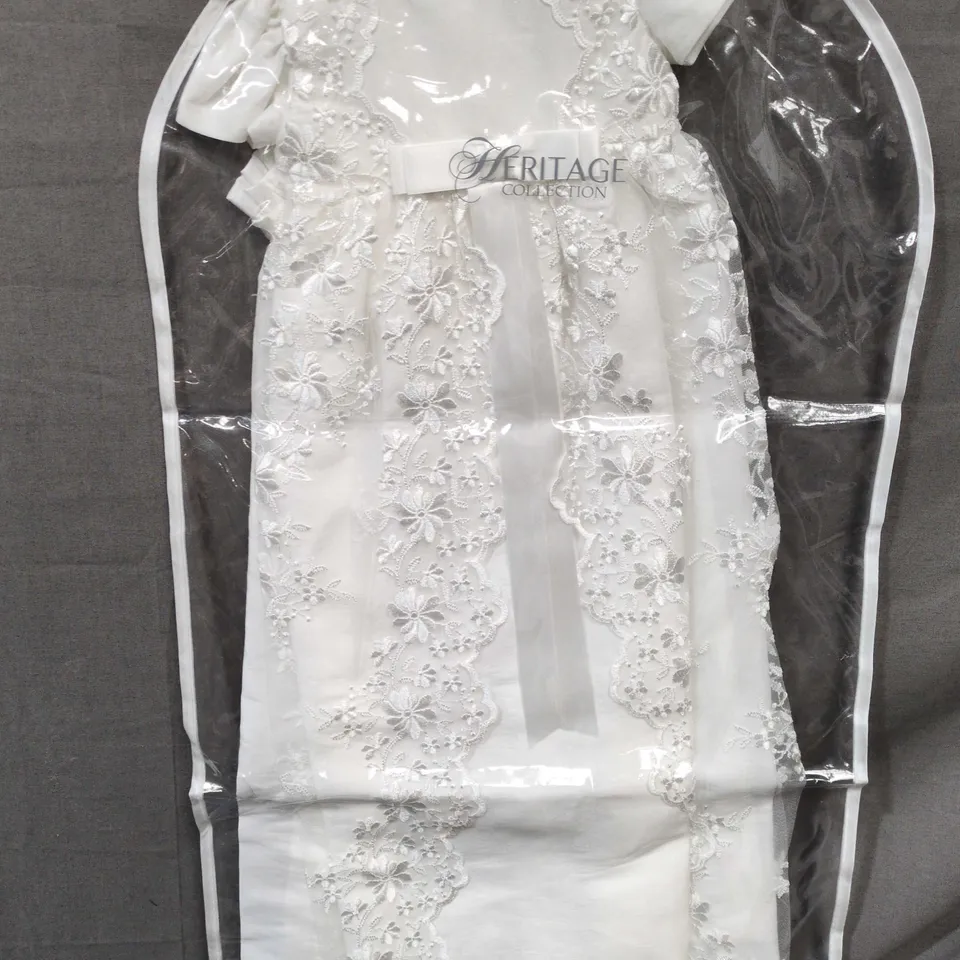 HERITAGE COLLECTION HARMONY KIDS DRESS IN ANTIQUE WHITE - 0-3 MONTHS