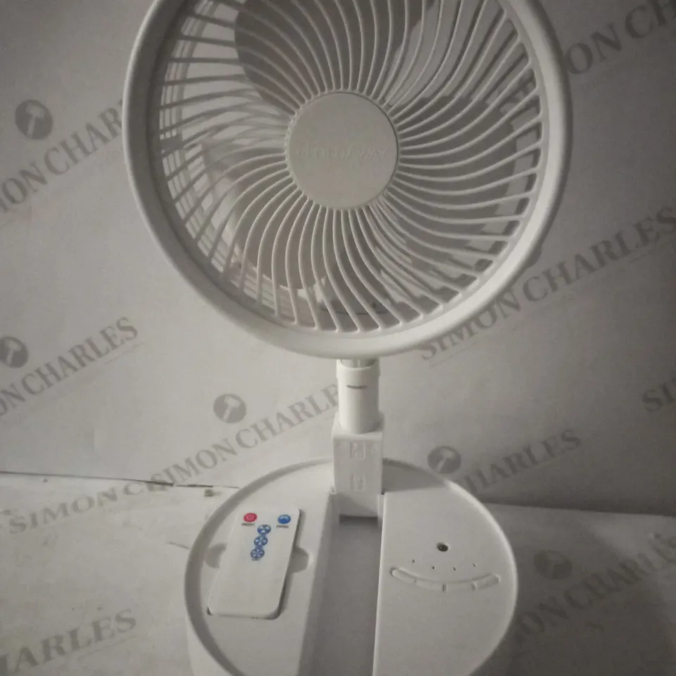 BELL & HOWELL OSCILLATING FOLDING RECHARGEABLE FAN, WHITE