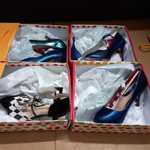 LOT OF 4 BOXED PAIRS OF DANCING DAYS SHOES - VARIOUS SIZES