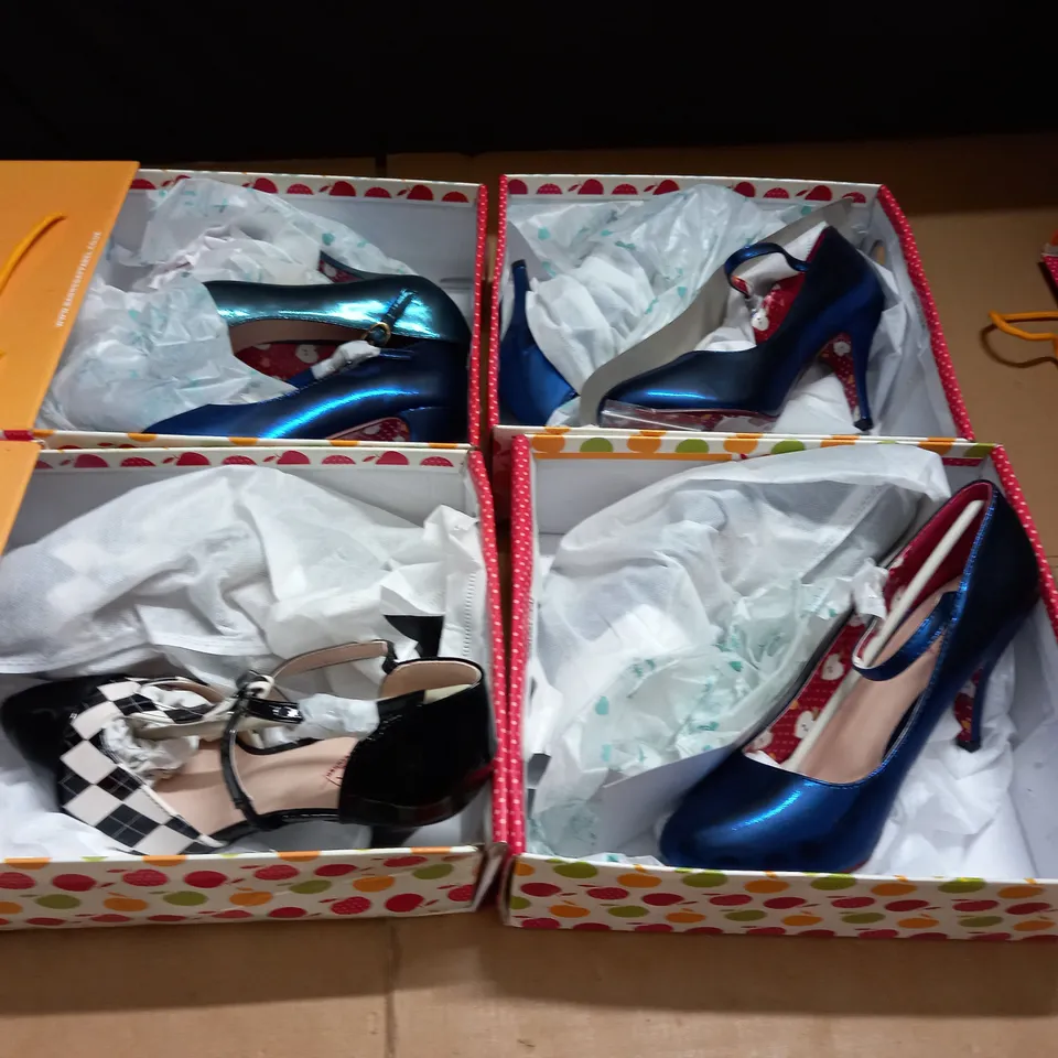 LOT OF 4 BOXED PAIRS OF DANCING DAYS SHOES - VARIOUS SIZES