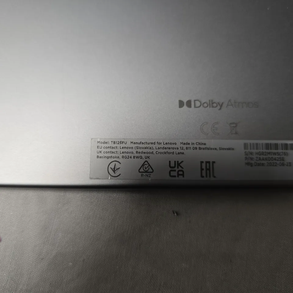 LENOVO TB125FU TABLET