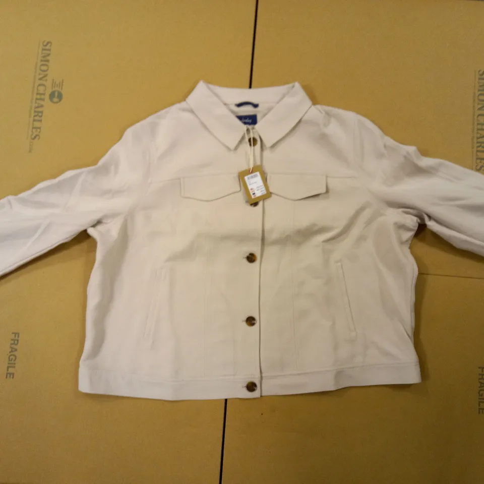 BRAND NEW JOULES CORA JERSEY IVORY CROPPED JACKET UK SIZE 26