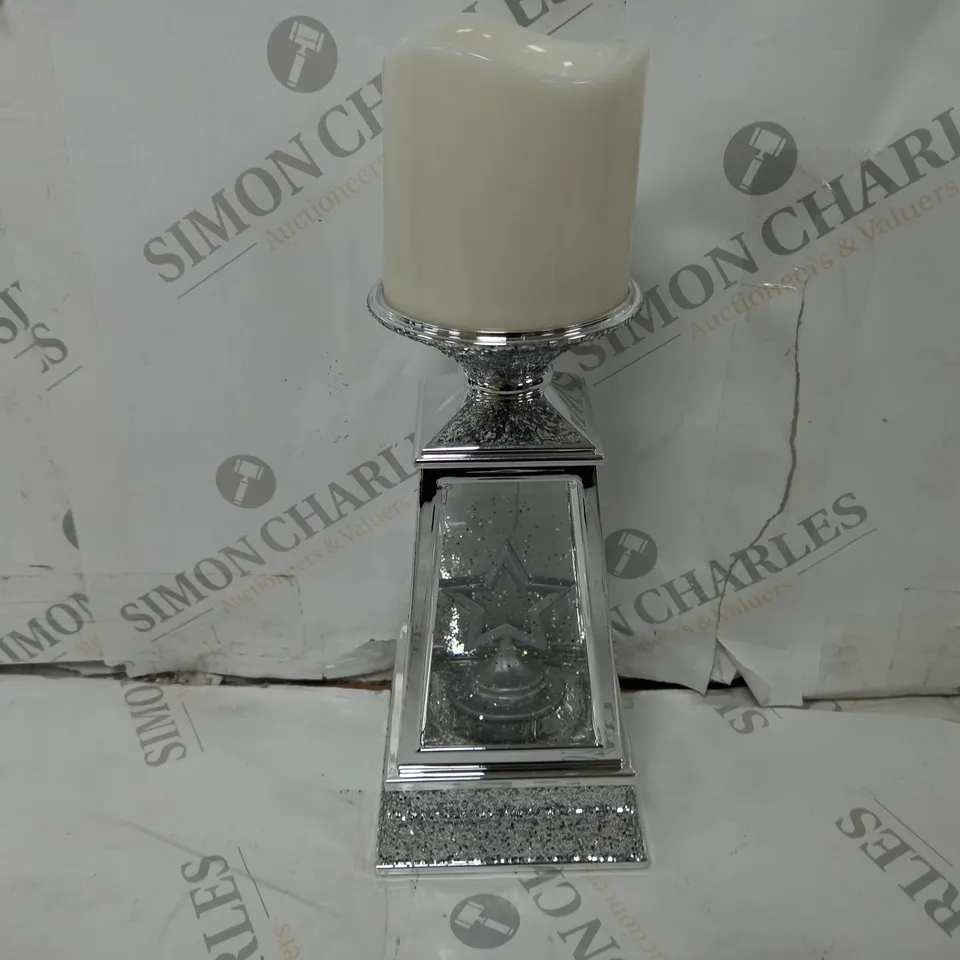 JM BY JULIEN MACDONALD FLAMELESS CANDLE HOLDER WITH SWIRLING GLITTER