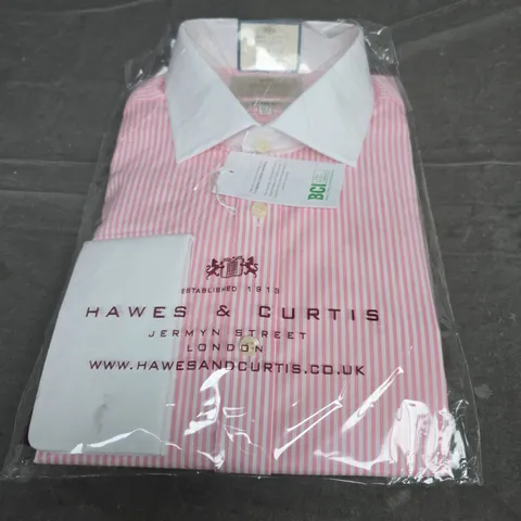 HAWES & CURTIS SHIRT IN PINK AND WHITE SIZE 16.5- 34