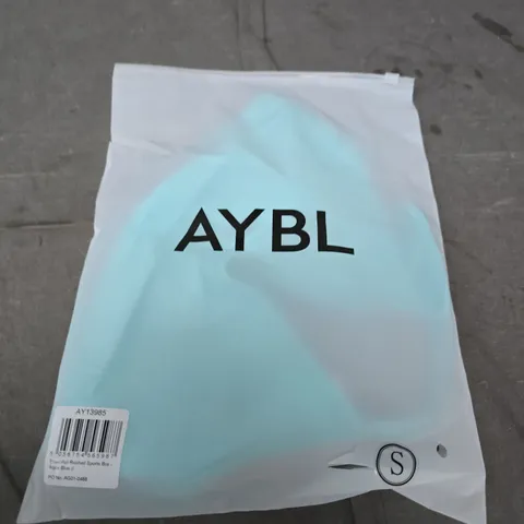 AYBL ESSENTIAL RUCHED SPORTS BRA – AQUA BLUE – UK SIZE S