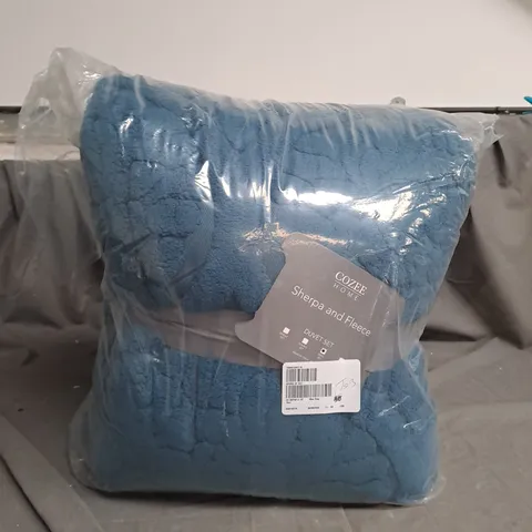 COZEE HOME SHERPA AND FLEECE 4 PIECE DUVET SET - KING