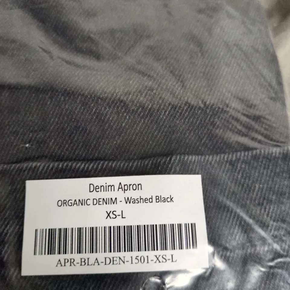 LUCY & YAK DENIM APRON – ORGANIC DENIM, WASHED BLACK, XS-L