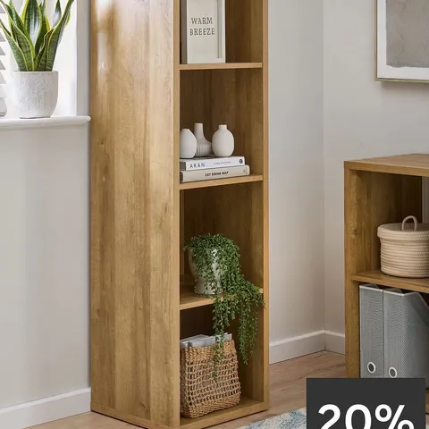 THE VERY COLLECTION METRO 4 SHELF UNIT - OAK - FSC® CERTIFIED