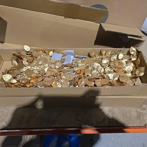 GOLD-TONE DECORATIVE STEMS WITH ROUND DISC ACCENTS 2 BOXES (CRAFT SUPPLIES)