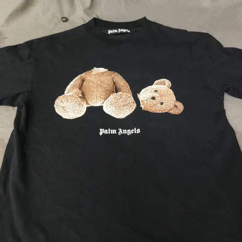 PALM ANGELS BLACK TEDDY BEAR GRAPHIC T-SHIRT - SIZE XS