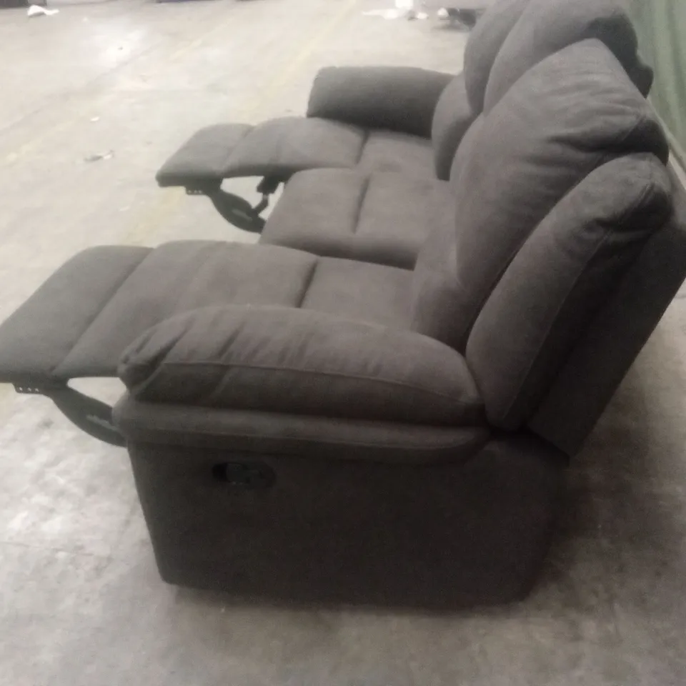 ALBION CHENILLE 3 SEATER HIGH BACK MANUAL RECLINER SOFA - CHARCOAL RRP £679
