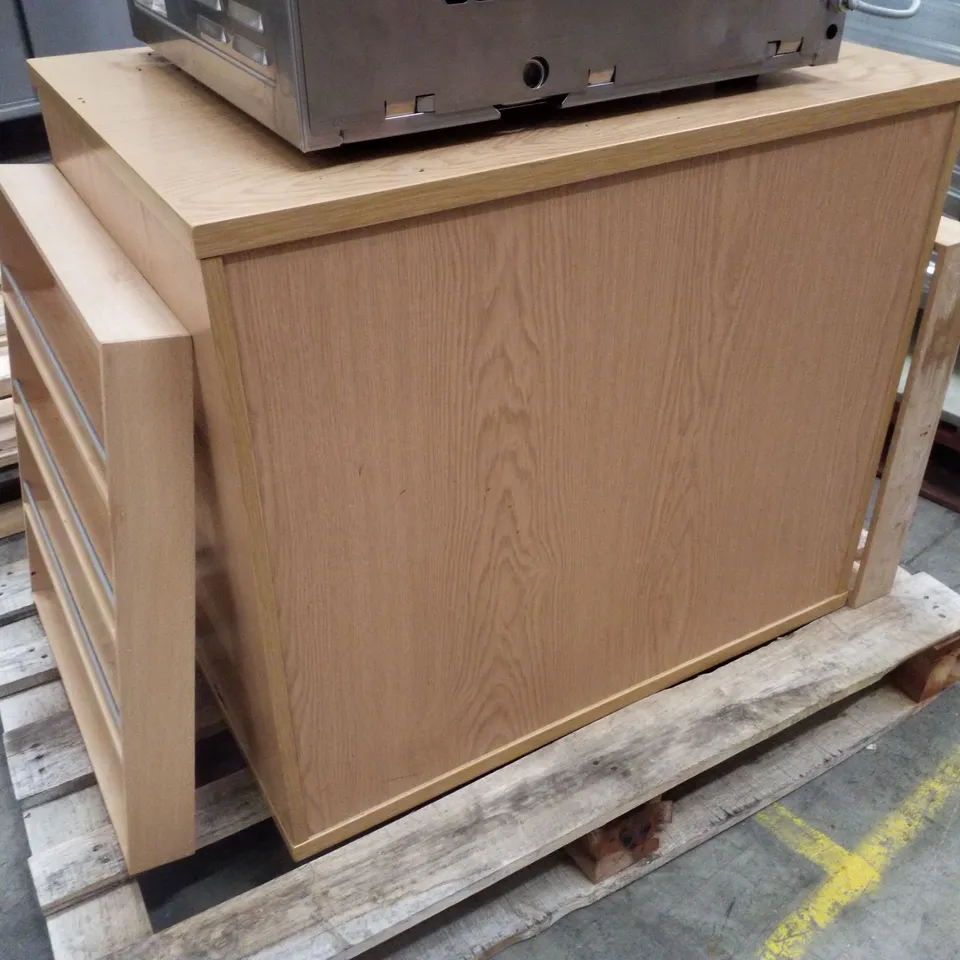 PALLET CONTAINING CUPBOARD WITH LOCK & 2 SPICE RACKS