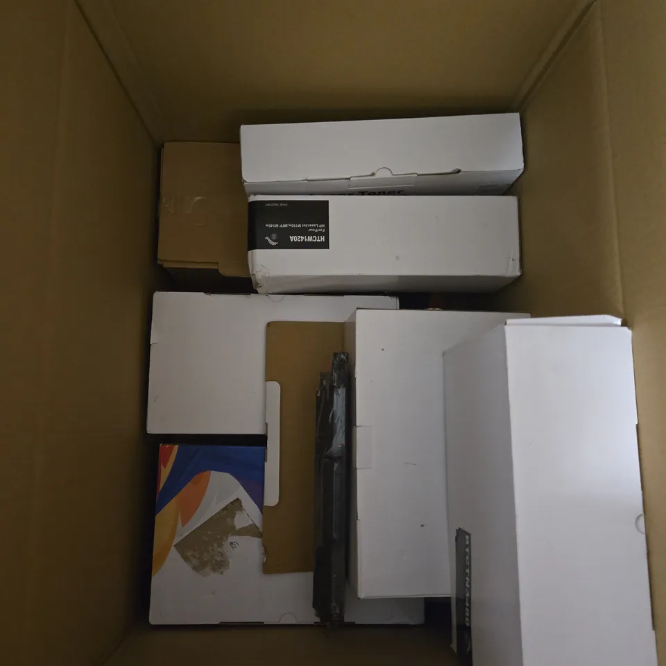LARGE BOX OF APPROXIMATELY 10 ASSORTED TONER CARTRIDGES