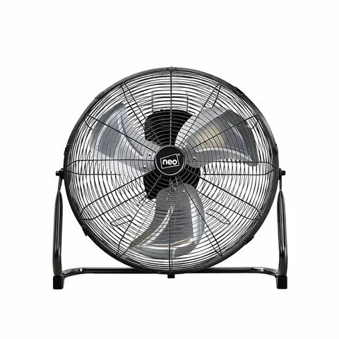 BOXED NEO HIGH VELOCITY BLACK METAL FLOOR FREESTANDING FAN - 12 INCH