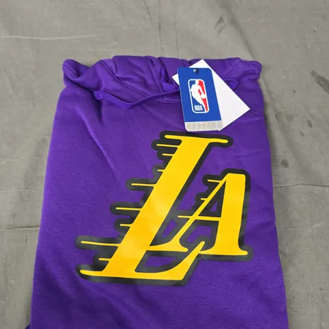NIKE LAKERS HOODIE β PURPLE WITH YELLOW LA LOGO β MEN'S SIZE M