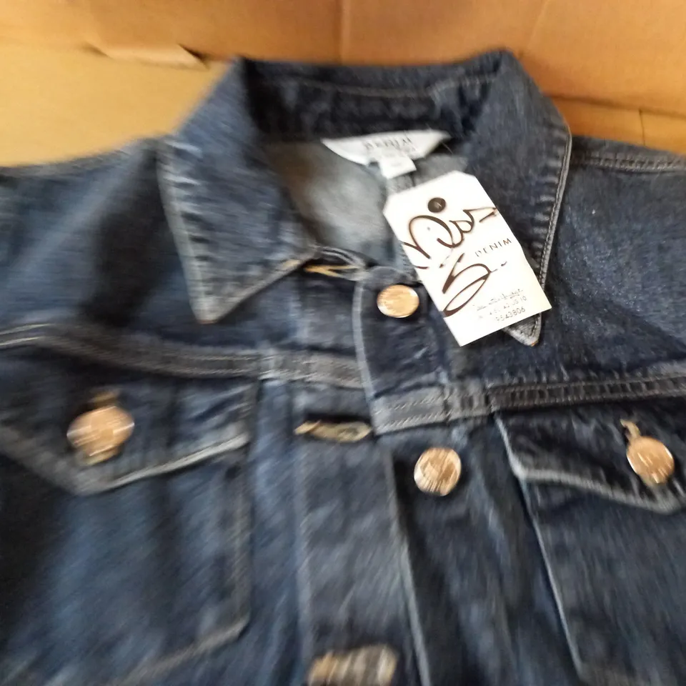 MISS SELFRIDGE DENIM BELTED SHIRT DRESS IN MID WASH - UK 14