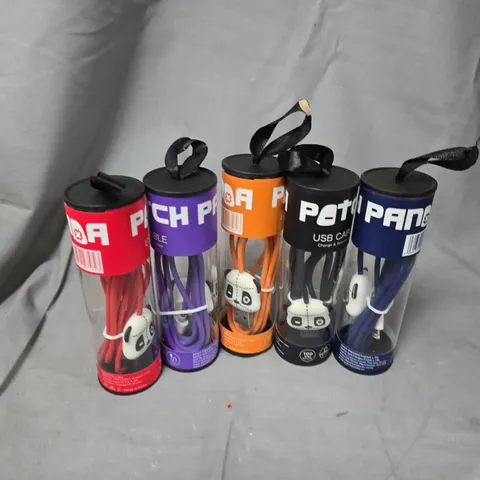 APPROXIMATELY 18 ASSORTED PATCH USB LIGHTNING CONNECTORS CABLES TO INCLUDE ORANGE, NAVY, PURPLE, RED & BLACK VARIATIONS