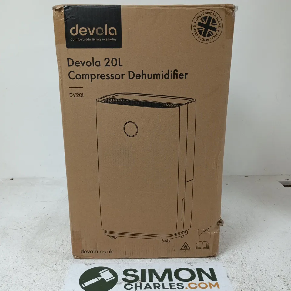 BOXED DEVOLA 20L COMPRESSOR DEHUMIDIFIER DV20L