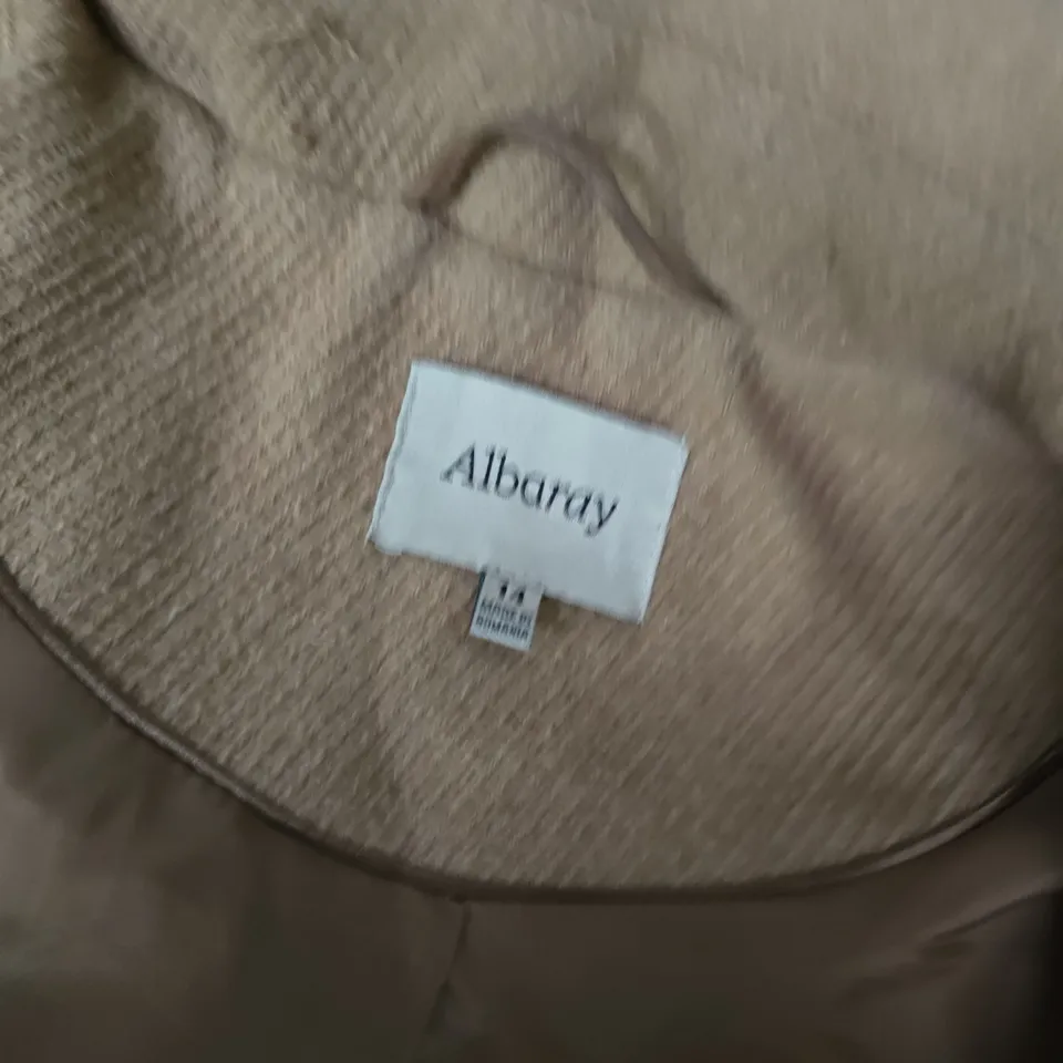 ALBARAY BEIGE LONG WOOL-BLEND COAT – SIZE 14