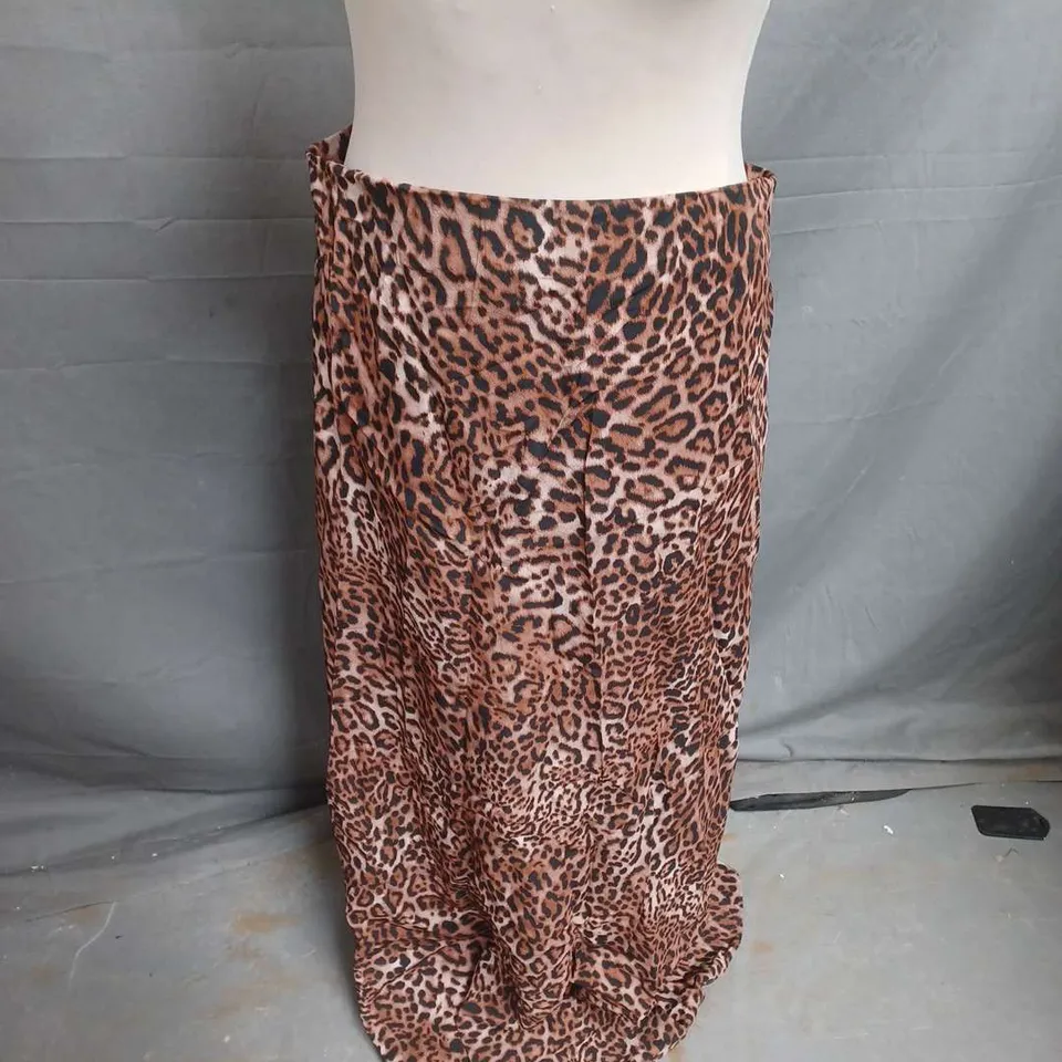 NOBODY'S CHILD PEYTON SKIRT IN BROWN ANIMAL PRINT SIZE 12