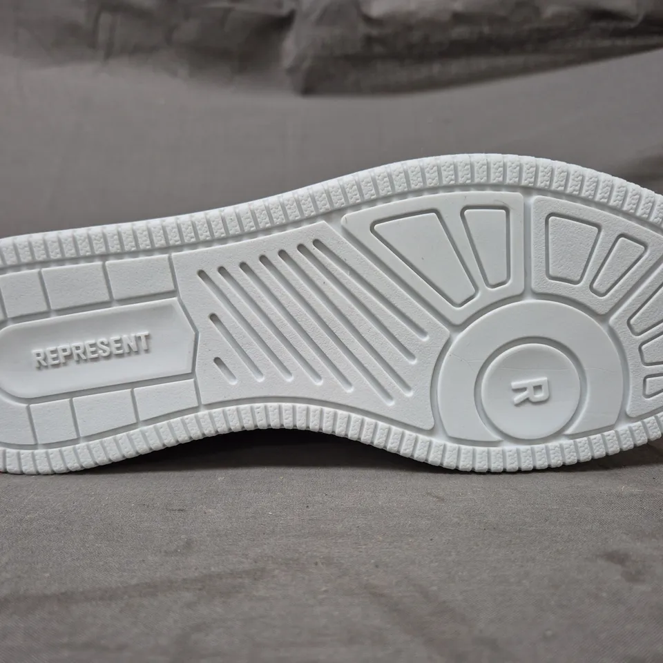 BOXED PAIR OF REPRESENT SHOES IN WHITE UK SIZE 9