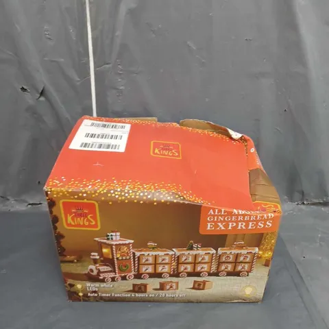 BOXED THREE KINGS GINGERBREAD TRAIN LIGHT UP ADVENT CALENDAR