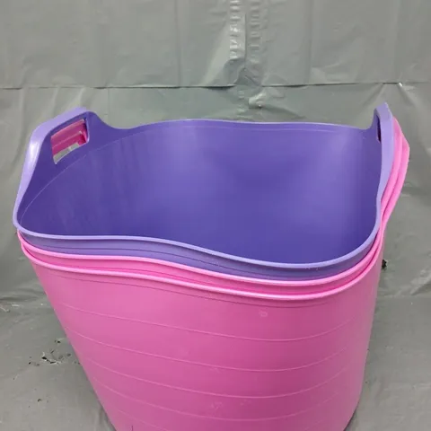 3 X PLASTIC STORAGE LAUNDRY CONTAINERS 
