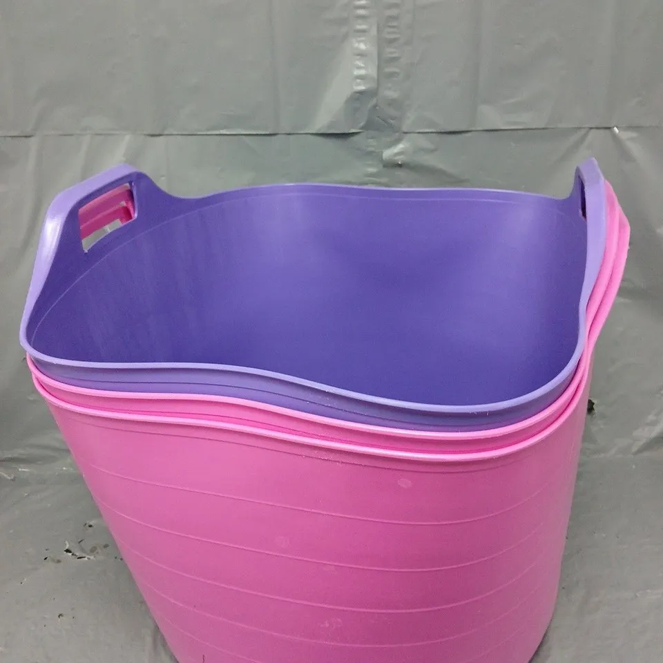 3 X PLASTIC STORAGE LAUNDRY CONTAINERS 