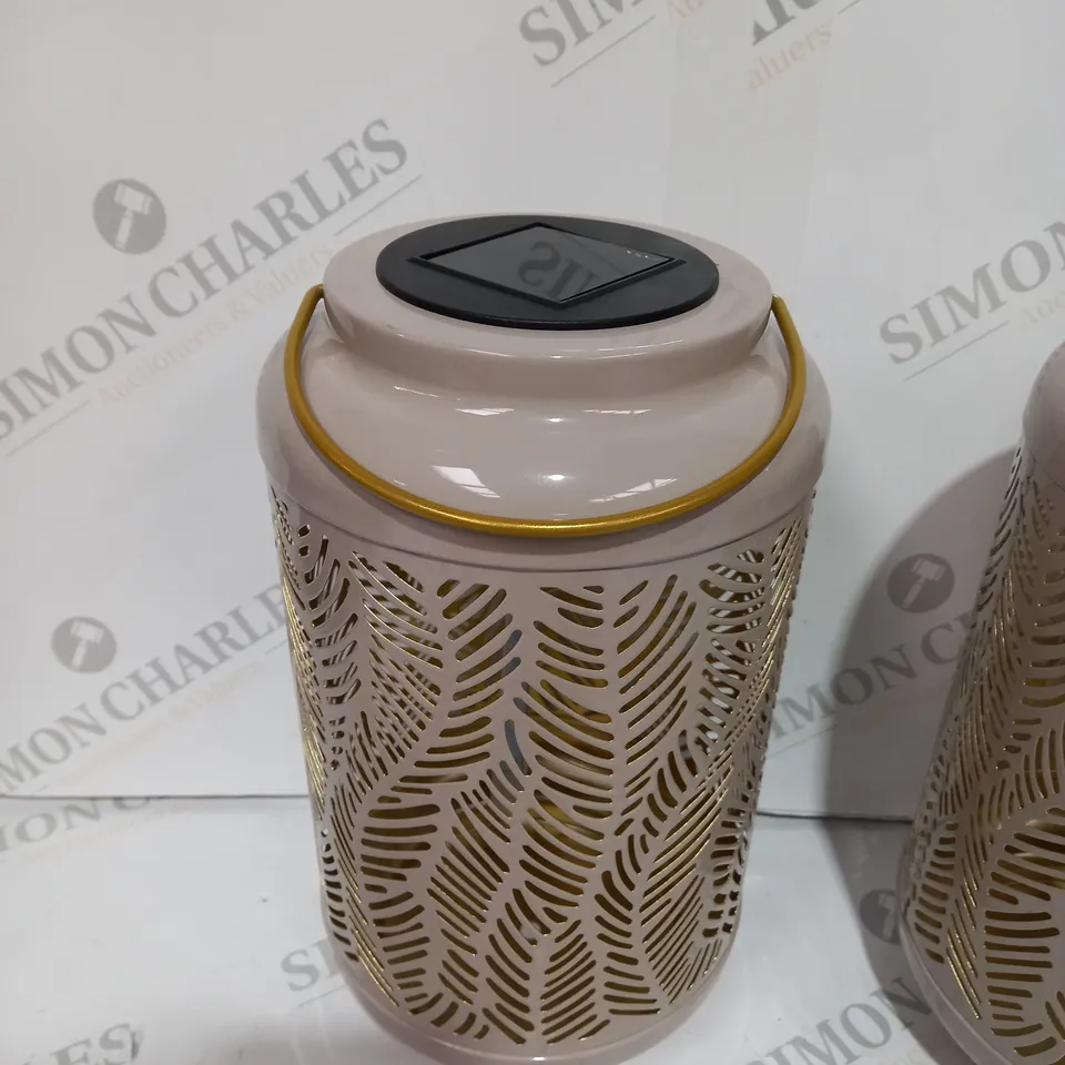 GARDEN REFLECTIONS SET OF 2 PATTERNED SOLAR LANTERNS