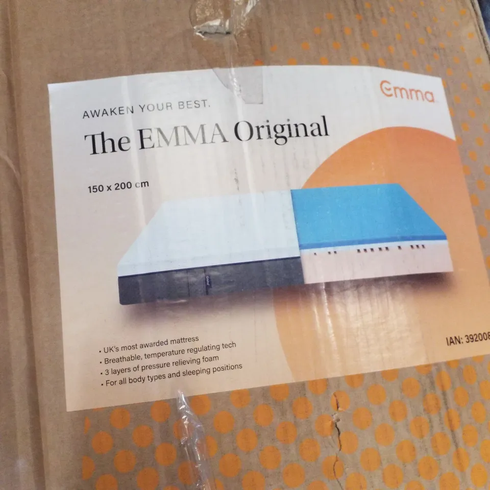 BOXED EMMA ORIGINAL 150×200CM ROLLED MATTRESS 