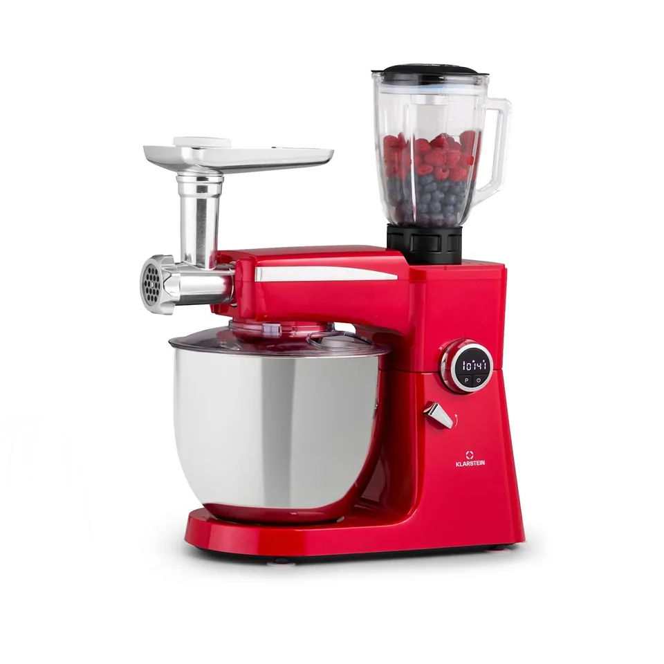 KLARSTEIN RENATA 2000W 10L STAND MIXER WITH MEAT GRINDER RED