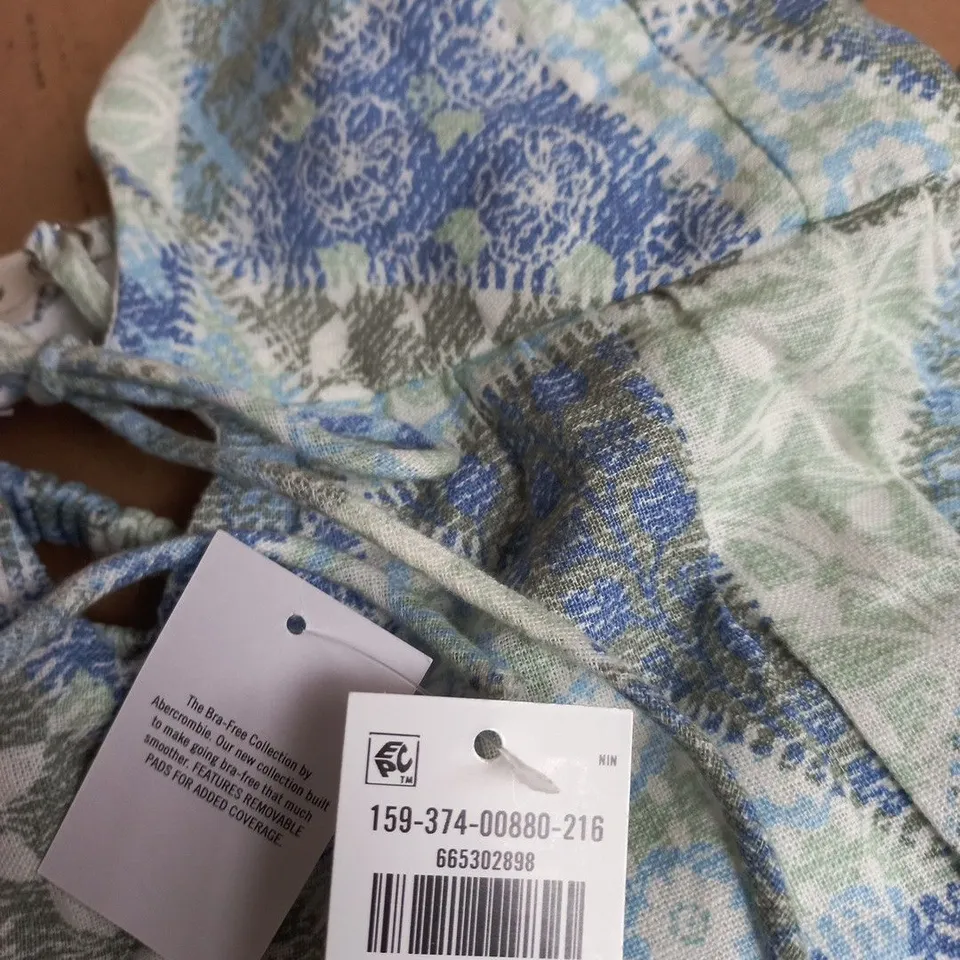 ABERCROMBIE & FITCH WOMEN'S BLUE PATTERNED GARMENT, SIZE M (MEDIUM)
