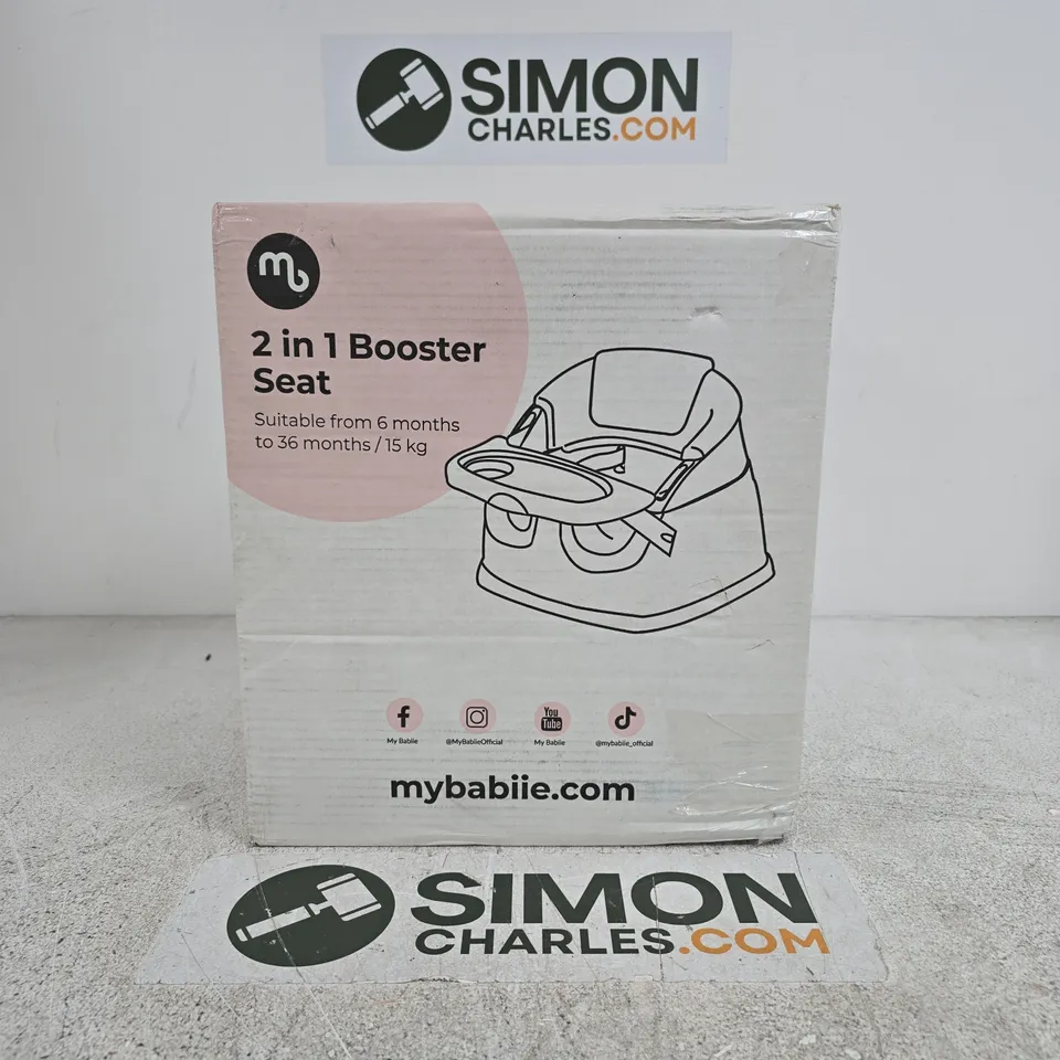 BOXED MYBABIIE MBHCB 2-IN-1 BABY BOOSTER SEAT - GREY 