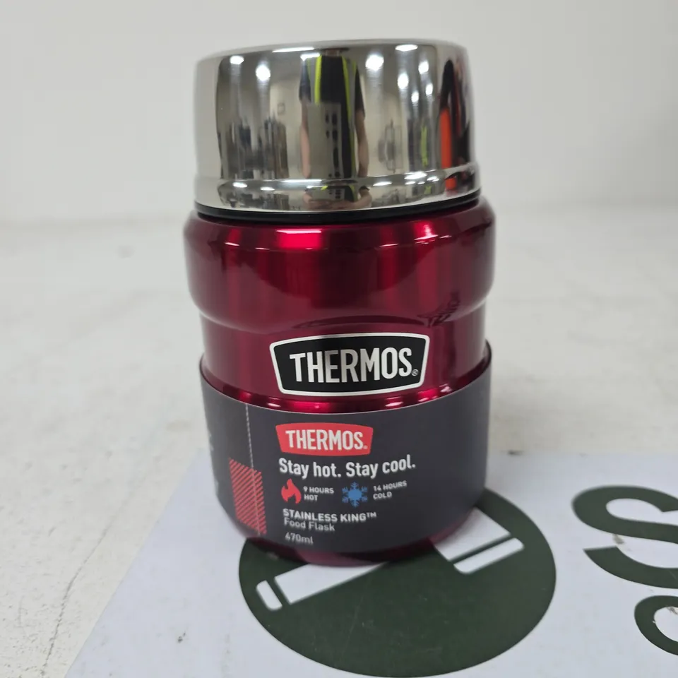 THERMOS STAINLESS KING FOOD FLASK 470ML – RED